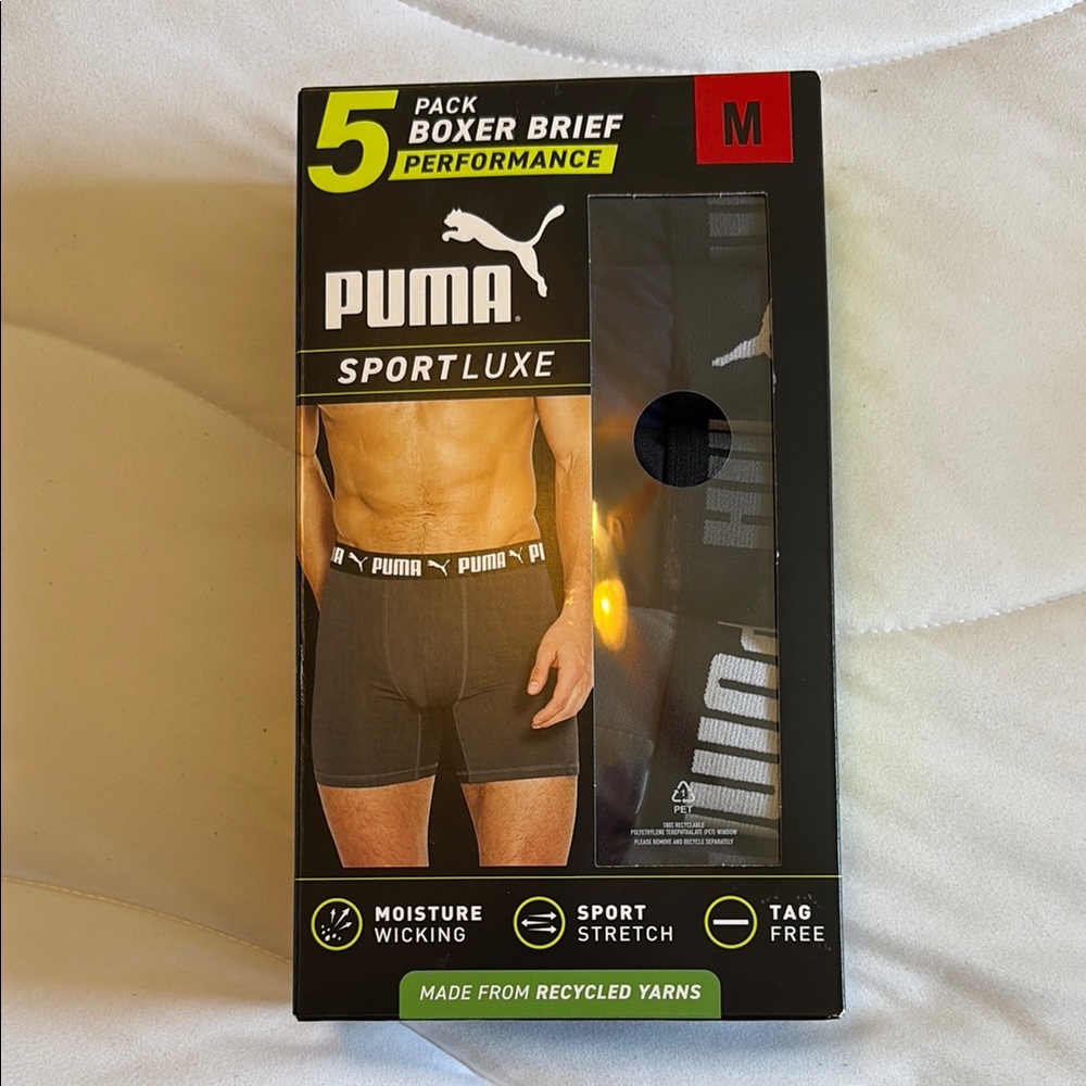PUMA Men's Black Boxer Briefs 5-Pack